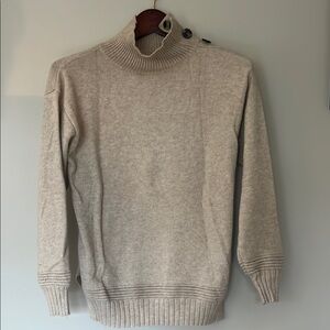 Women’s Turtleneck Sweater with Button Detail on shoulder